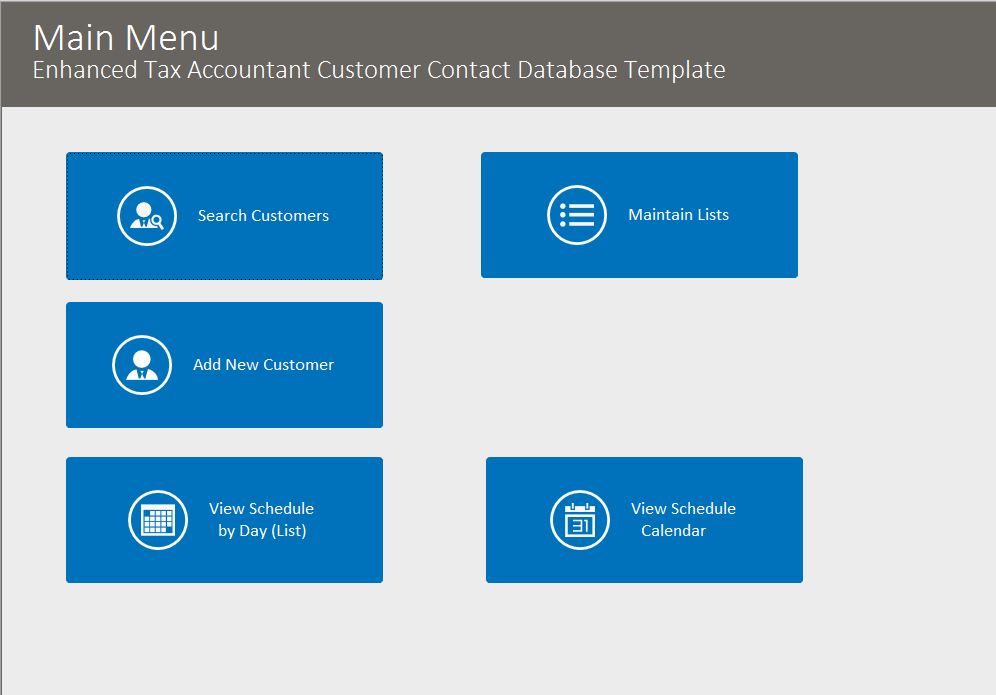 Tax Accountant Enhanced Contact Template | Contact Database